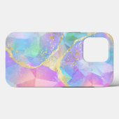 Marble Trendy Stone Aqua Paars Gold Case-Mate iPhone Case (Achterkant (horizontaal))