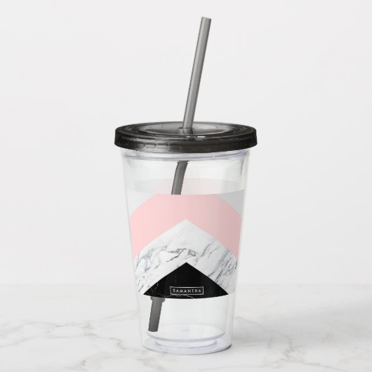 Marble Triangles Acryl Drinkbeker (Achterkant)