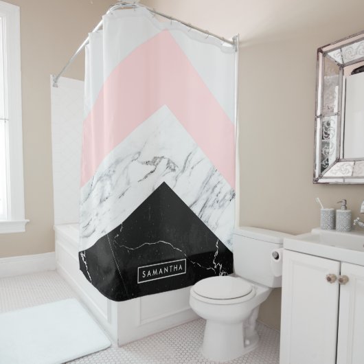 Marble Triangles Douchegordijn (In situ)