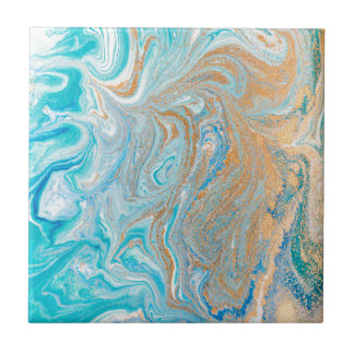 Marble turkooise Gold Silver, mooi, elegant Tegeltje