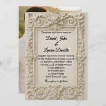 Marble Veil foto bruiloft uitnodiging