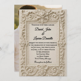 Marble Veil foto bruiloft uitnodiging