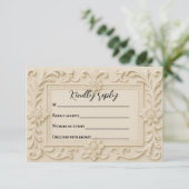 Marble Veil Wedding RSVP Card (Staand voorkant)