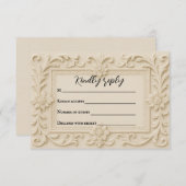 Marble Veil Wedding RSVP Card (Voorkant / Achterkant)