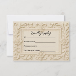 Marble Veil Wedding RSVP Card