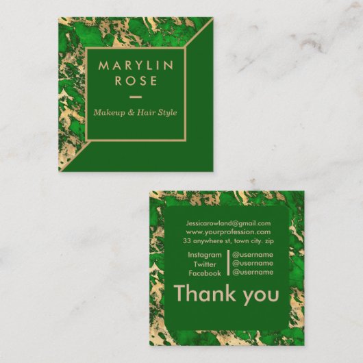 MARBLE VIERKANTE VISITEKAARTJE (Voorkant / Achterkant)