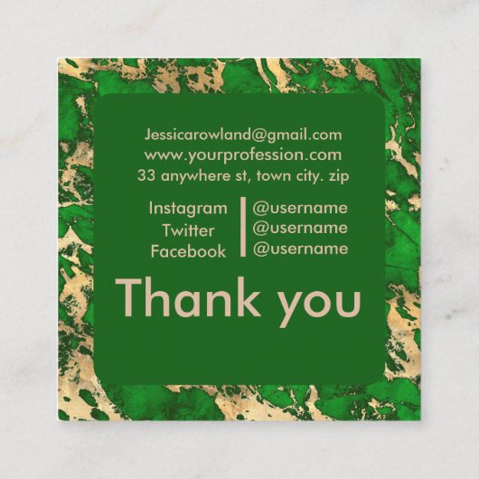 MARBLE  VIERKANTE VISITEKAARTJE (Achterkant)