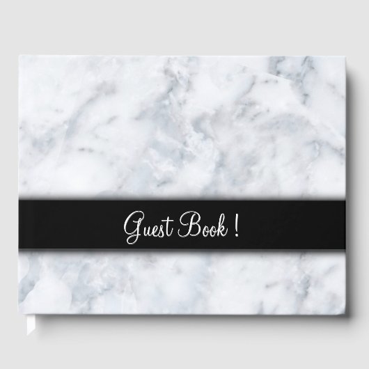 Marble W Black Sash Guest Book Gastenboek (Voorkant)