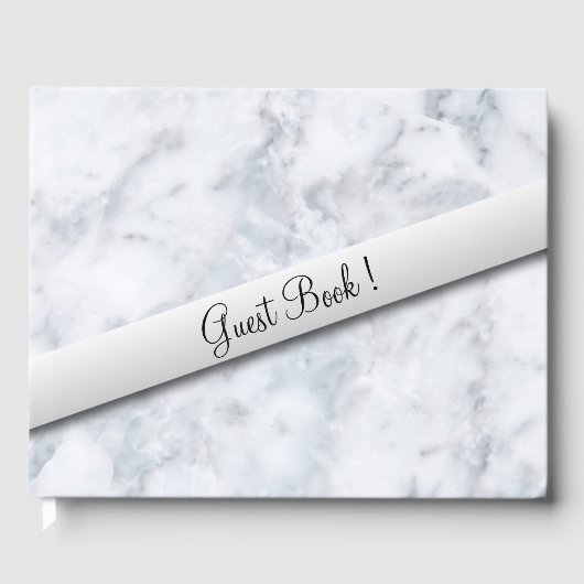 Marble W White Sash Guest Book Gastenboek (Voorkant)