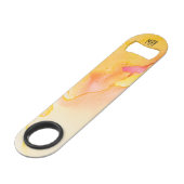 *~* Marble Waterverf Gold Fuchsia Yellow Speed Flessenopener (Achterkant Gekanteld)