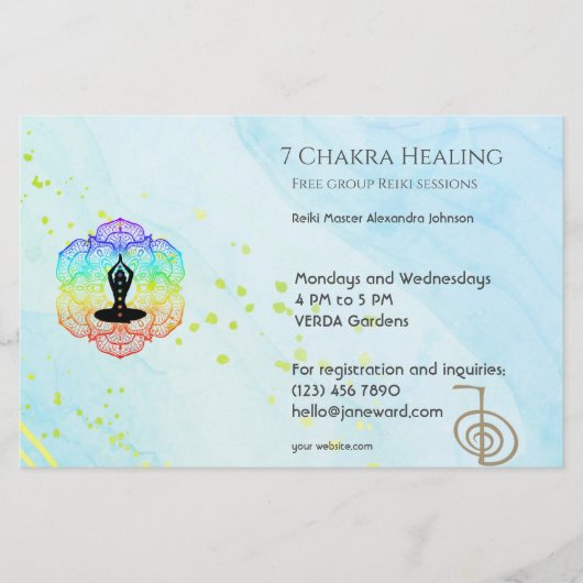 Marble Waves Chakra Energy Healer Reiki Horizontaa Flyer (Voorkant)