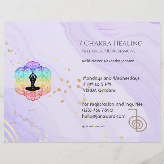 Marble Waves Chakra Energy Healer Reiki Horizontaa Flyer (Voorkant)