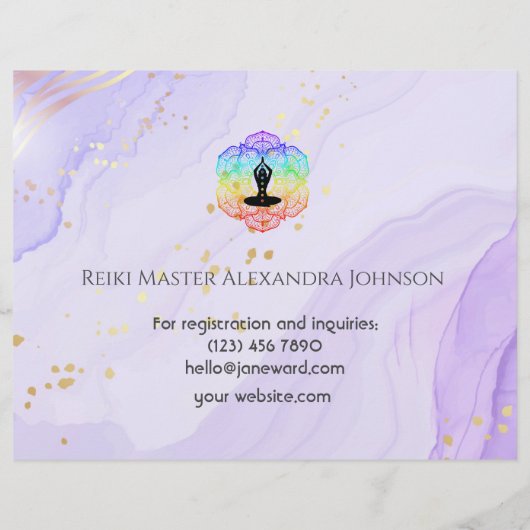 Marble Waves Chakra Energy Healer Reiki Horizontaa Flyer (Achterkant)