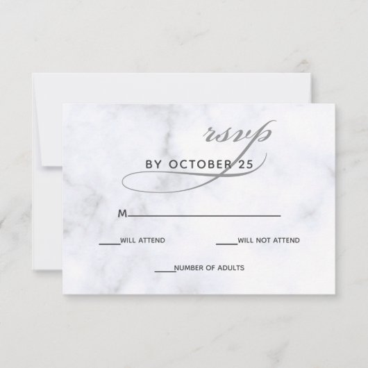 Marble Wedding Invitations rsvp (Voorkant)
