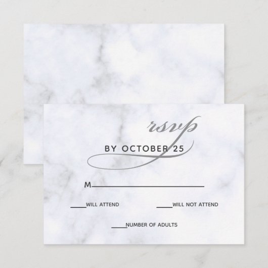 Marble Wedding Invitations rsvp (Voorkant / Achterkant)