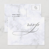 Marble Wedding rsvp Uitnodiging Briefkaart (Voorkant / Achterkant)