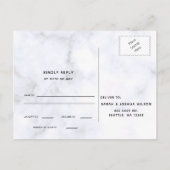 Marble Wedding rsvp Uitnodiging Briefkaart (Achterkant)