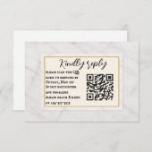 Marble Whisper QR Code Wedding RSVP Card (Voorkant / Achterkant)