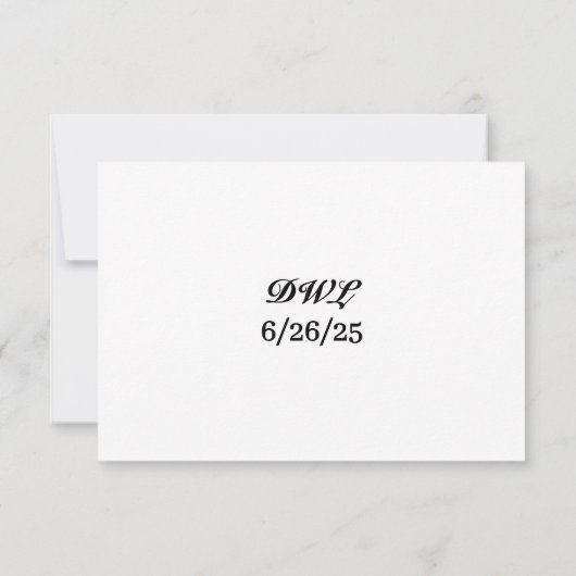 Marble Whisper Wedding RSVP Card (Achterkant)