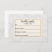 Marble Whisper Wedding RSVP Card (Voorkant / Achterkant)