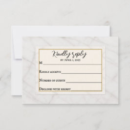 Marble Whisper Wedding RSVP Card Kaartje