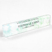 Marble White Blue Pattern Monogram Name Modern Naambordje