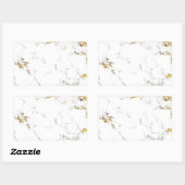 Marble White Gold Abstract Stone Wedding Favor Rechthoekige Sticker (Vel)
