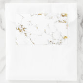 Marble White Gold Abstract Stone Wedding Favor Rechthoekige Sticker (Tas)