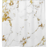 Marble White Gold Grey Carrara Abstract Luxury VIP Douchegordijn (Voorkant)