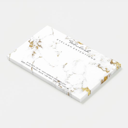 Marble White Gold Name Adress Minimale Lux Post-it® Notes (Schuin)