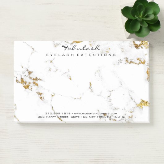 Marble White Gold Name Adress Minimale Lux Post-it® Notes (Kantoor)