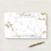 Marble White Gold Name Adress Minimale Lux Post-it® Notes (Op bureau)