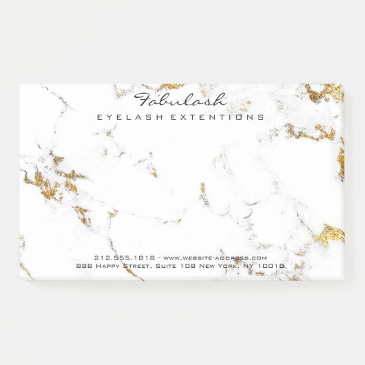 Marble White Gold Name Adress Minimale Lux Post-it® Notes (Voorkant)