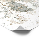 Marble White Green Ivory Beige Abstracte Stone Poster (Hoek)