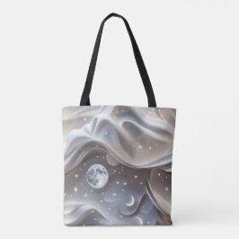 Marble White Moon Minimal Stone Aesthetic Tote Bag