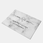 Marble white names de heer mevrouw elegant recent  deurmat (Schuin)