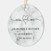 Marble white names de heer mevrouw elegant recent  keramisch ornament (Links)