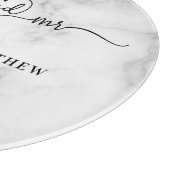 Marble white names de heer mevrouw elegant recent  snijplank (Hoek)