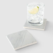 Marble White Stone Onderzetter (Zijkant)