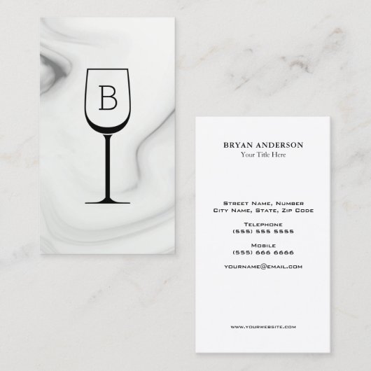 Marble Wine Bartender Sommelier Visitekaartje (Voorkant / Achterkant)