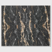 Marble wrapting paper, Black Gold marble gift wrap Cadeaupapier (Vlak)