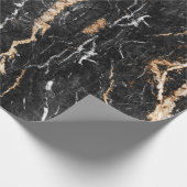 Marble wrapting paper, Black Gold marble gift wrap Cadeaupapier (Hoek)