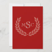 Marble Wreath Monogram Classic College Graduing Kaart (Achterkant)