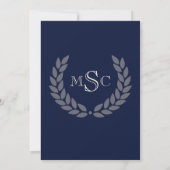 Marble Wreath Monogram Classic College Graduing Kaart (Achterkant)