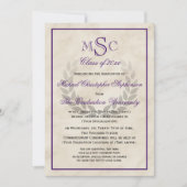 Marble Wreath Monogram Classic College Graduing Kaart (Voorkant)