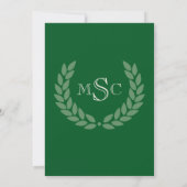 Marble Wreath Monogram Classic College Graduing Kaart (Achterkant)