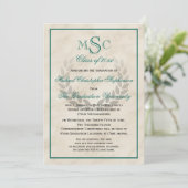 Marble Wreath Monogram Classic College Graduing Kaart (Staand voorkant)