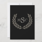 Marble Wreath Monogram Classic College Graduing Kaart (Achterkant)