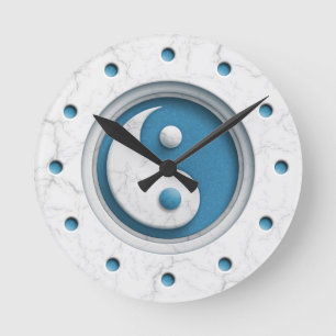 Marble Yin Yang Ronde Klok