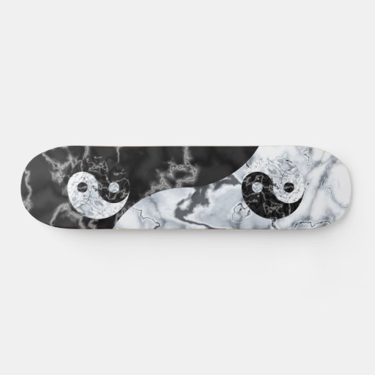 Marble Yin Yang Symbol Skateboard (Horizontaal)